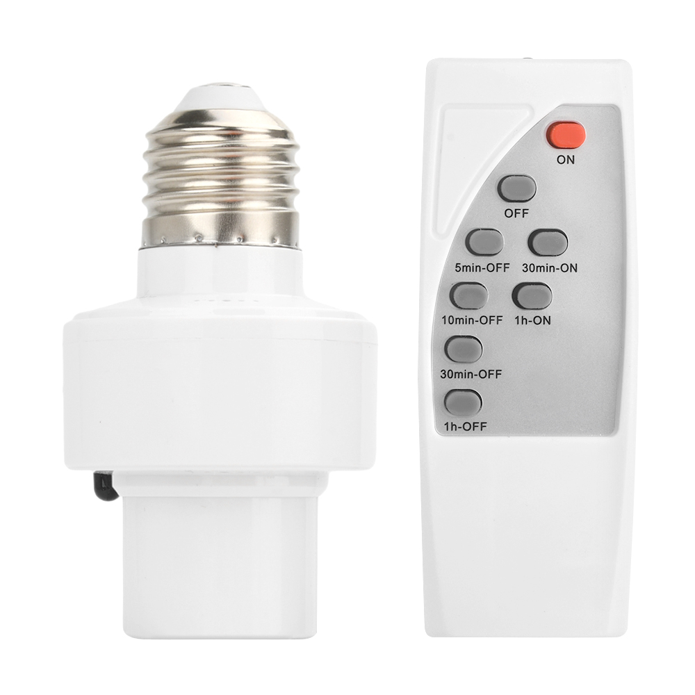 Wireless Remote Control E27 Lamp Holder AC85~265V 100W Lamp Socket With 5-60min Timing Remote Controllor For Living Room Bedroom: Default Title