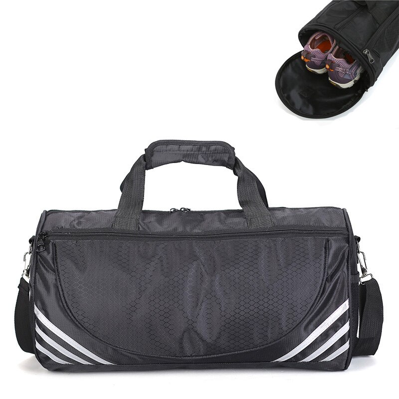 Billig sport gymväska kvinnor män fitness för yoga nylon sport resor träning ultralätt duffle skor liten sac de sport bag: Silver-l skor
