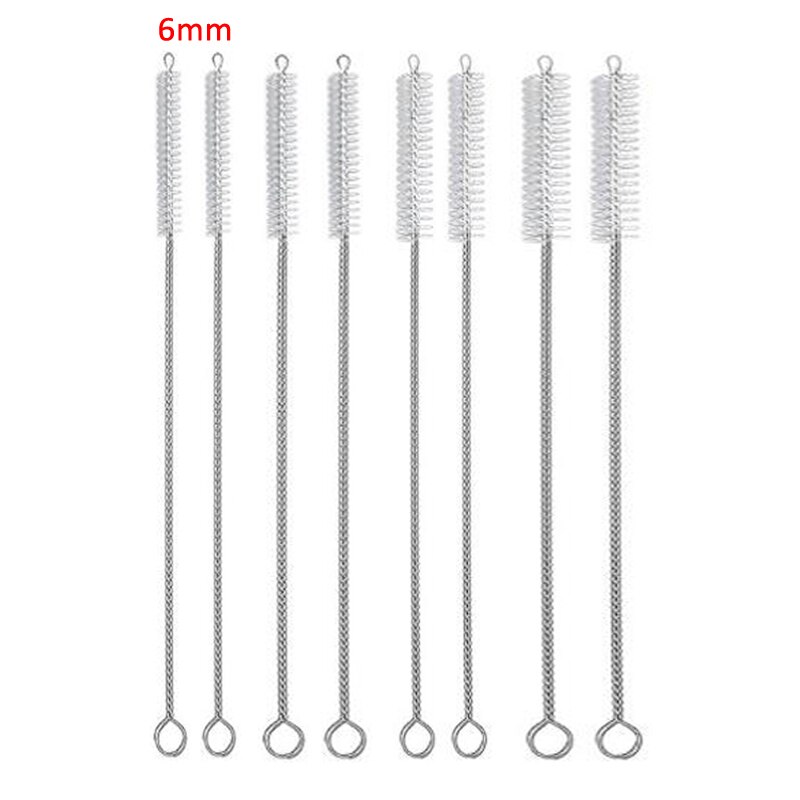 4Pcs/10Pcs Stro Reinigingsborstel Herbruikbare Milieuvriendelijke Rvs Rietje Cleaner Brush Set Zachte Haar Reiniging tool: 6mm Diameter(10Pcs)