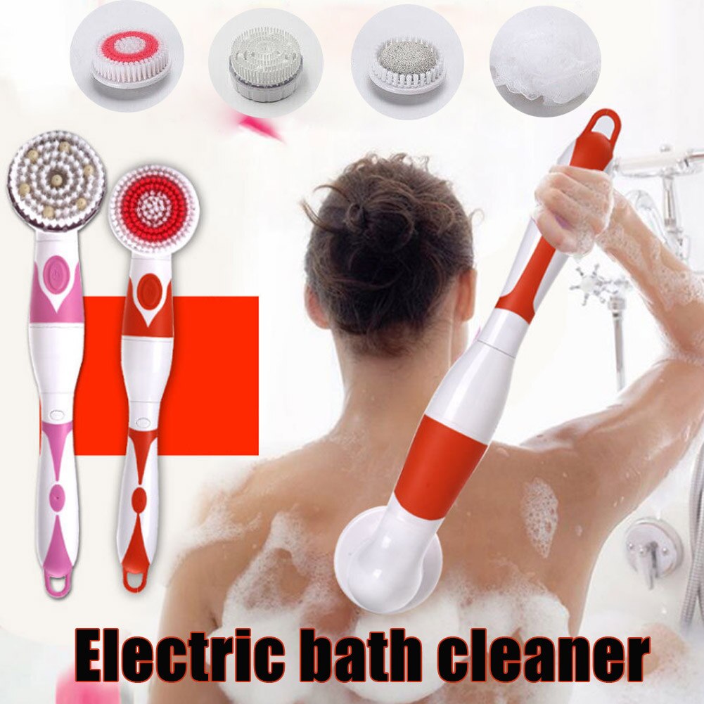 Elektrische Spin Massage Douche Borstel Bad Spa Cleaning Waterdichte Terug Scrubber NOV99