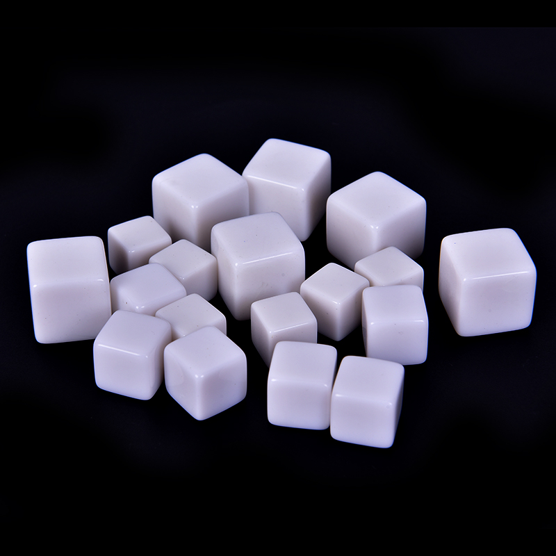 6Pcs/set Glossy Dice Teaching Blank Dice Light Plate Can Be Screen Printing DIY Dice Square Angle 12mm 14mm 18mm