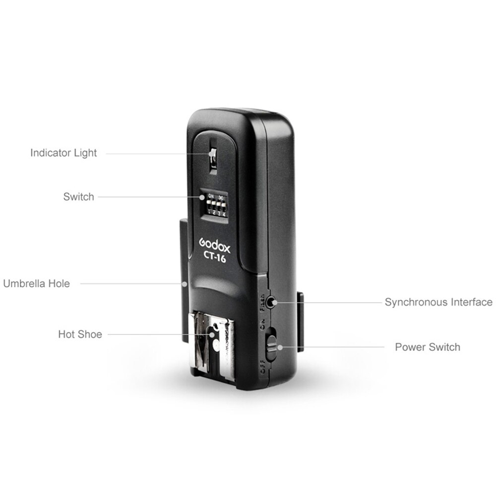 Godox CT-16 16 Channels Wireless Radio Flash Trigger Transmitter+Receiver Set for Canon Nikon Olympus Godox Yongnuo Studio Flash