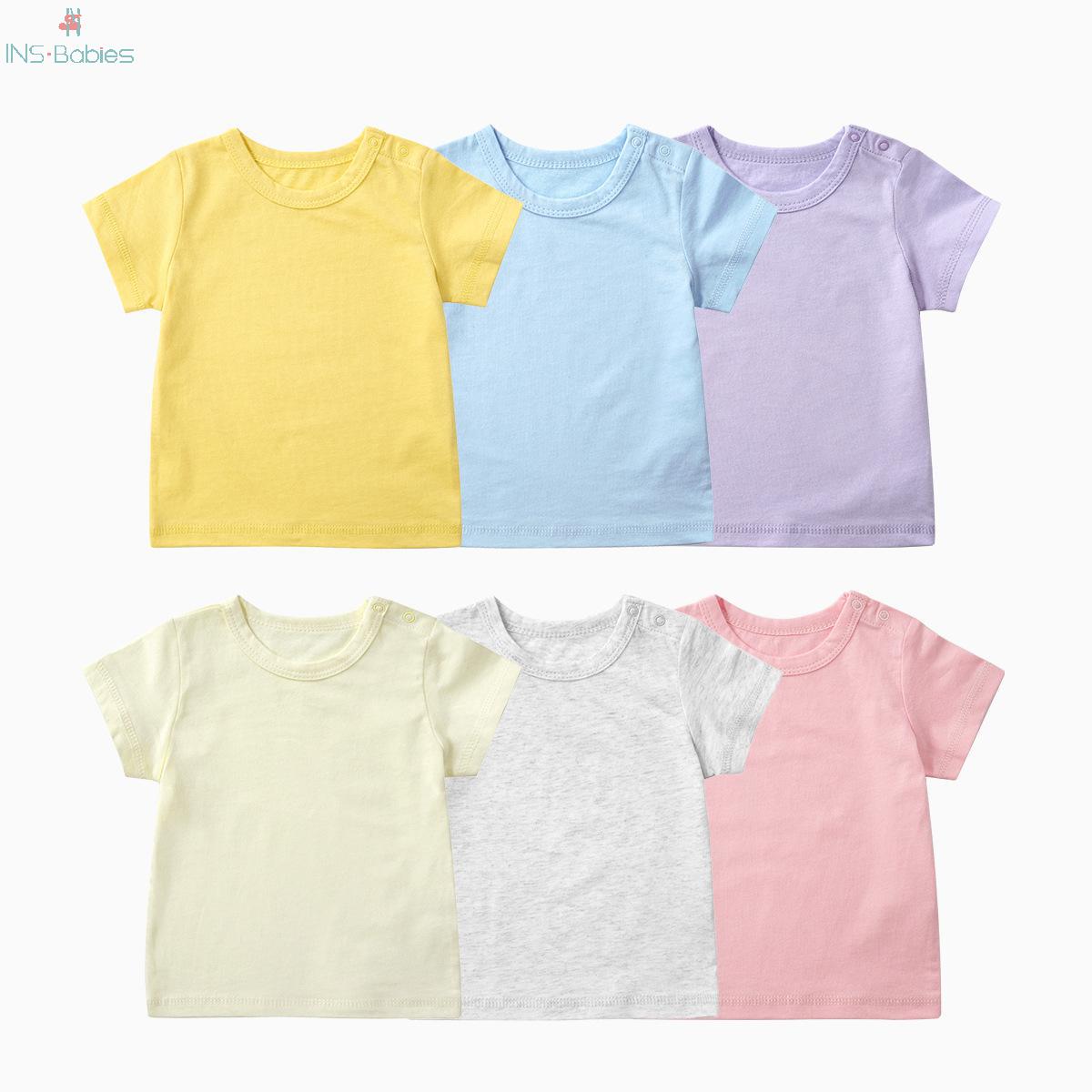 Baby Meisje Tops Baby Kleding Voor Jongens Katoen Candy 6 Kleuren T-shirt Korte Mouw Pasgeboren Meisjes Zomer Tops Uitloper zuigeling