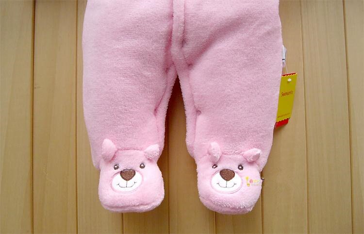 Winter fleece baby rompers, dikke katoenen kleding met capuchon, newbron jongens meisjes meninas, down snowsuits, baby's jumpsuits