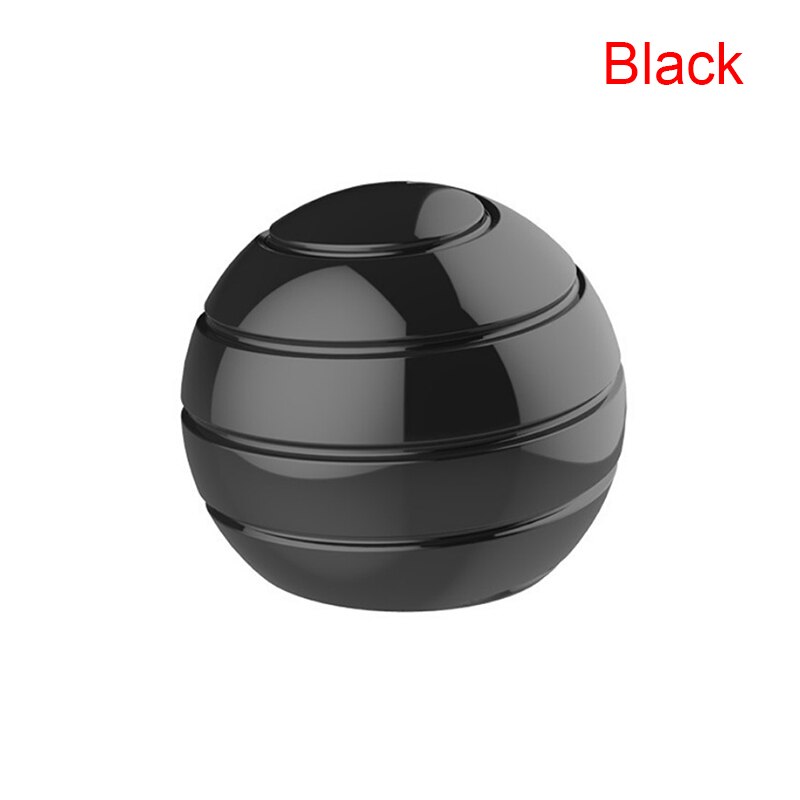 Desktop Decompression Rotating Spherical Gyroscope Office Desk Fidget Toys Optical Illusion Flowing Finger Toys Adult: black