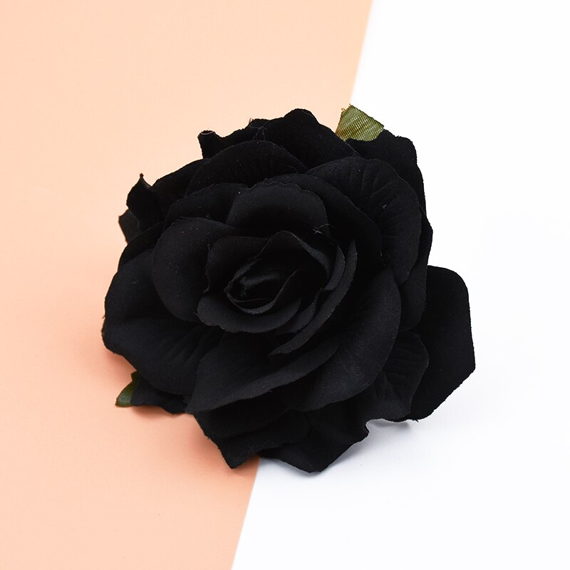 10 stk kunstige blomster til hjemmet bryllup dekoration julekrans brud broche diy håndlavet æske silke roser blomstervæg: Farve 13