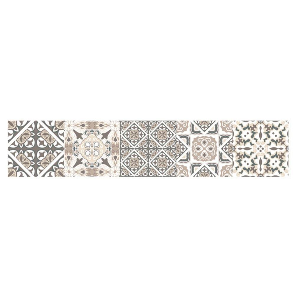Retro fliser wallstickers til badeværelse køkken dekoration klæbende vandtæt pvc wall stickers køkken talje linje dekoration: D