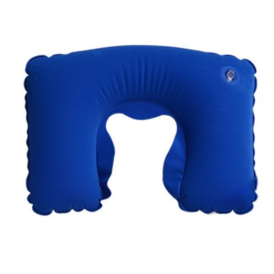 Oreiller gonflable Portable en forme de U, 1 pièce, repose tête de voiture, coussin d&#39;air, oreiller de sommeil confortable, accessoires de voyage: Bleu