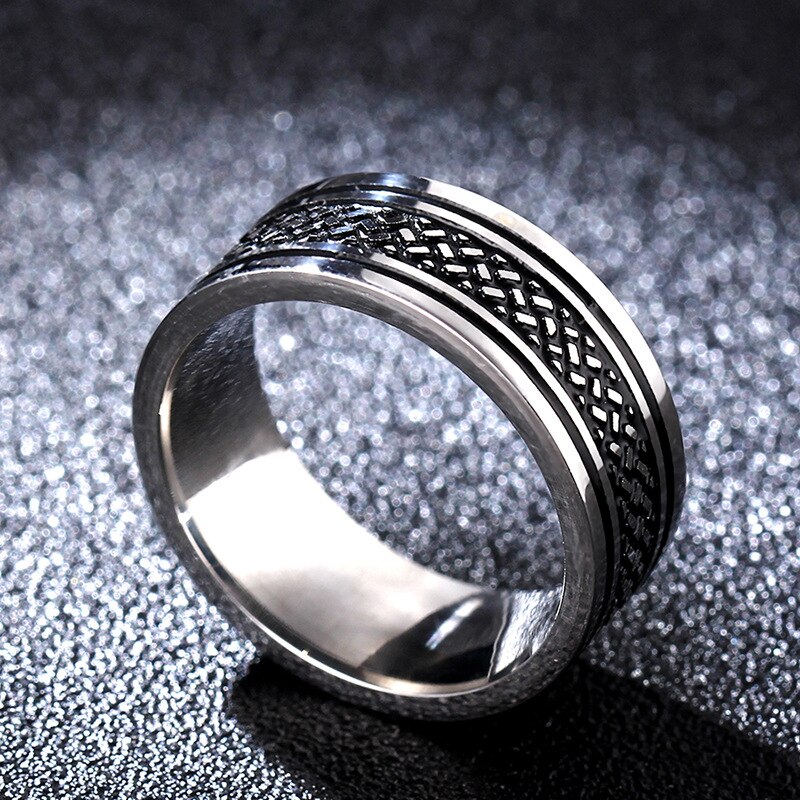 KMOCK Mens Rings 8 MM Wedding Band Black Pure Carbide Tungsten Engagement Ring for Men Mate Center Jewelery