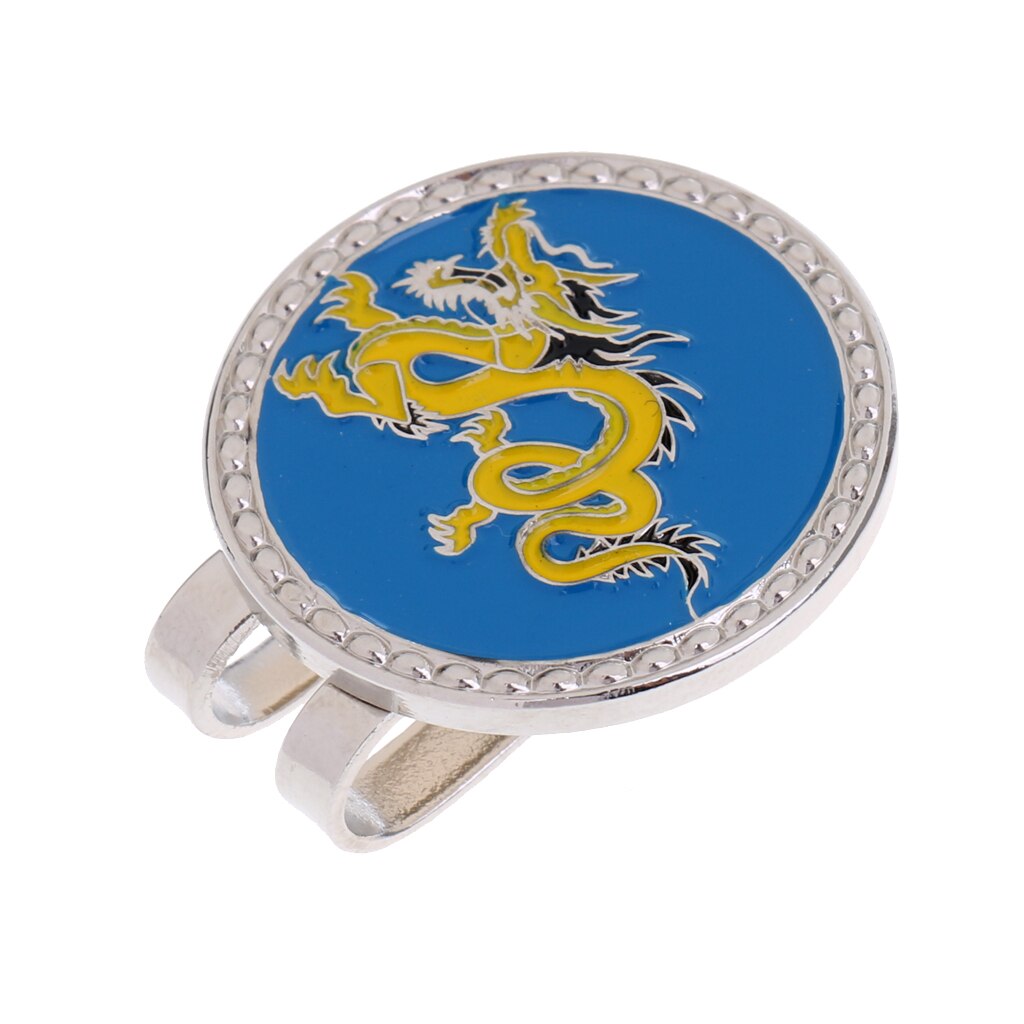 Chinesische Sternzeichen aufbringen Legierung Golf Ball Marker mit Magnet Hütte Clip-SchöNe für Golfspieler - 12 aufbringen: Drachen