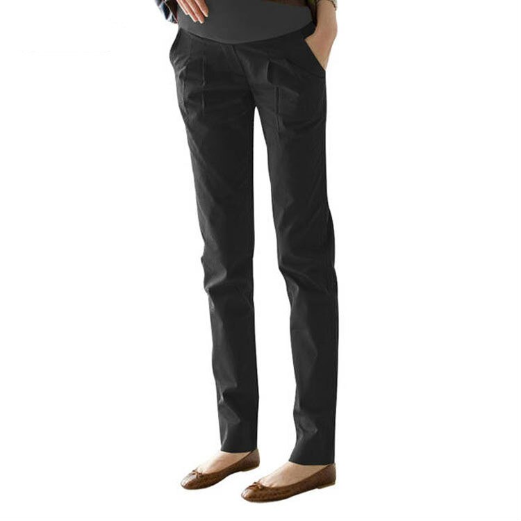 Naisten raskausvaatteet kevät äitiyshousut iso koko puuvilla casual comfort: Musta / S