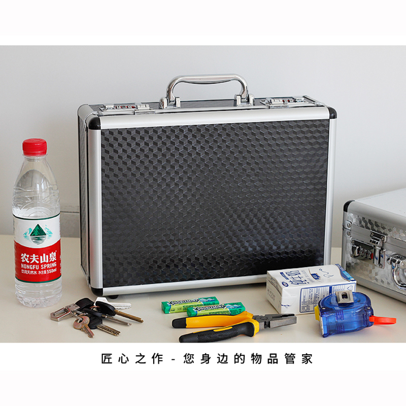 Aluminum Tool case suitcase toolbox password box File box Impact resistant safety case equipment camera case with pre-cut foam