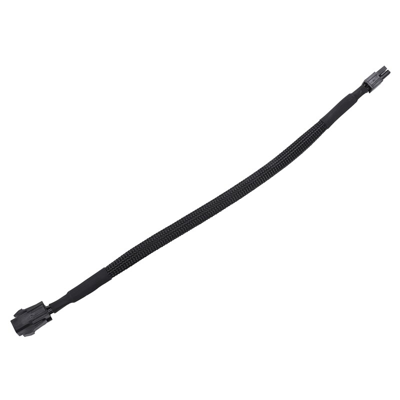 Sleeved ATX 4 Pin P4 Male to ATX P4 Female CPU Power Extension Cable Black