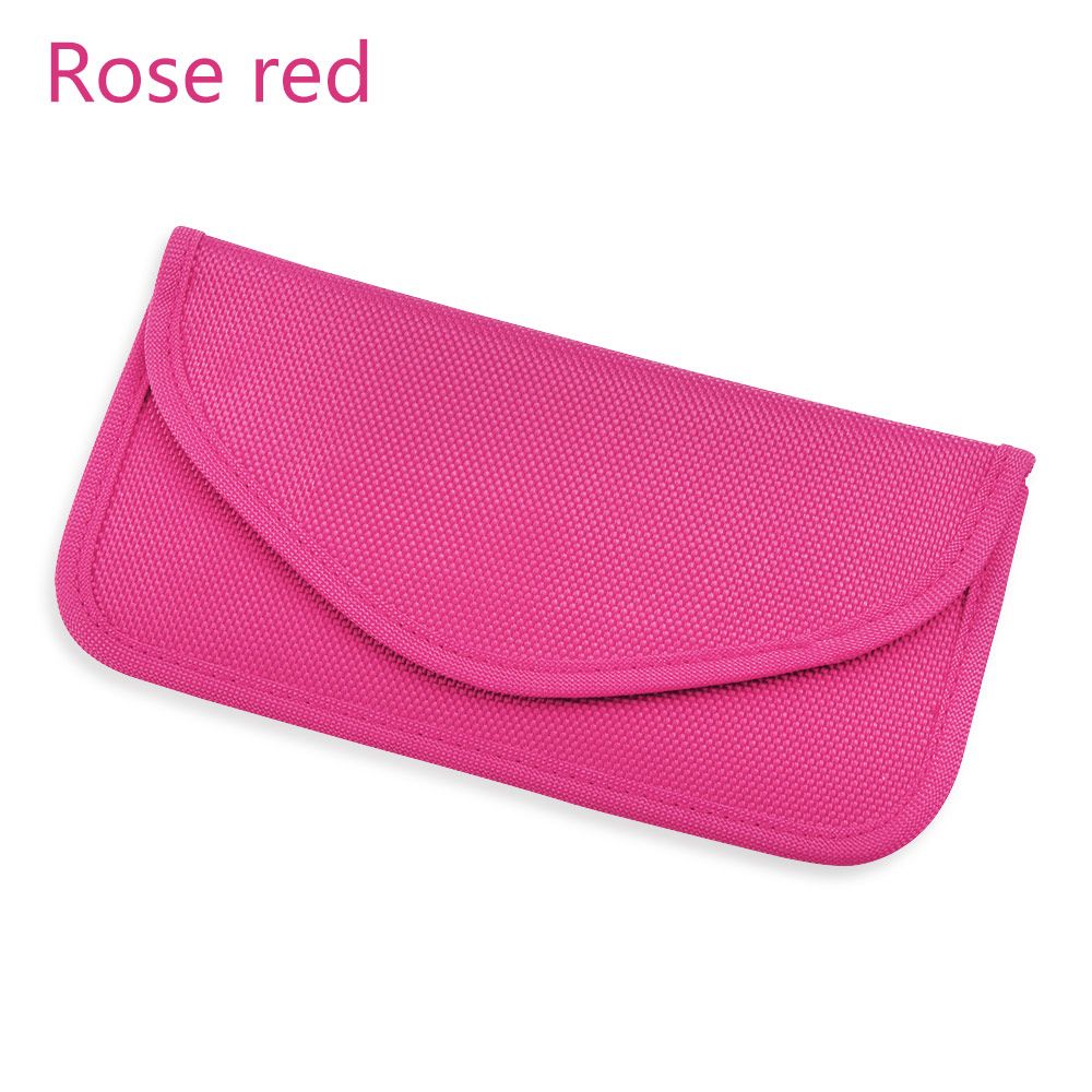Car Key Signal Blocker Case Faraday Cage Fob Pouch Keyless RFID Blocking Bag: rose red
