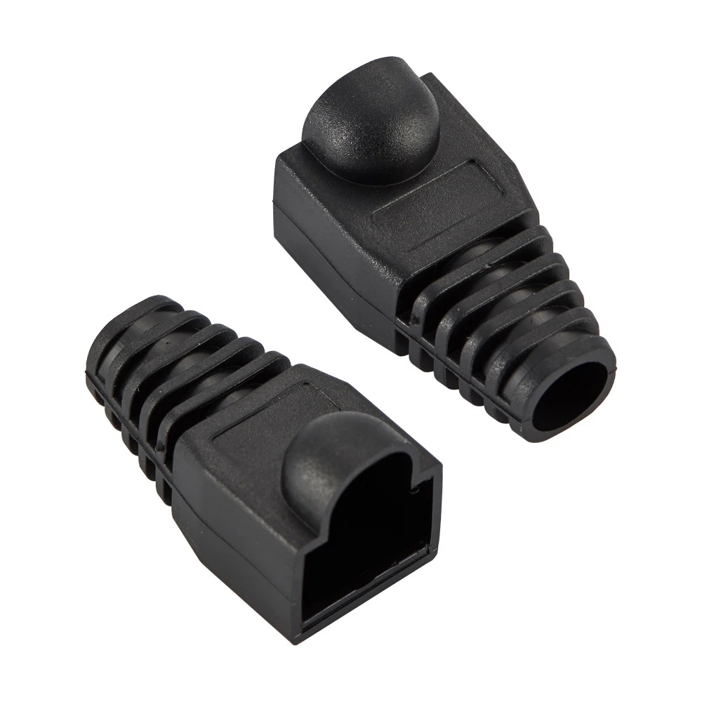 Blandet farve cat 5e cat 6 rj45 ethernet netværkskabel trækaflastningskapper kabelstik stikdæksel: Grøn / 0.8m