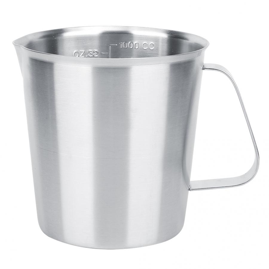 Coffee Pitcher 1000ml Stainless Steel Milk Frothing Jug Cup Coffee Milk Pitcher with Scale for Latte Art Coffee Making