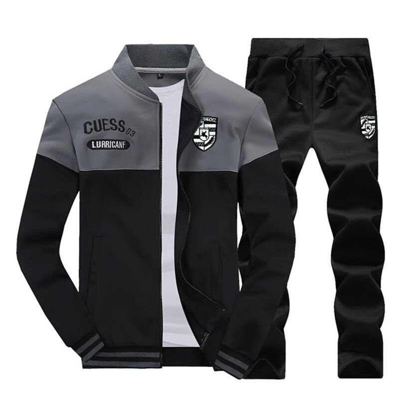 En Najaar Pak Mannen Sportkleding Herfst Pak Kleding Sportkleding Mannen Rits Sweatshirt + Joggingbroek Mannen 'S Spor