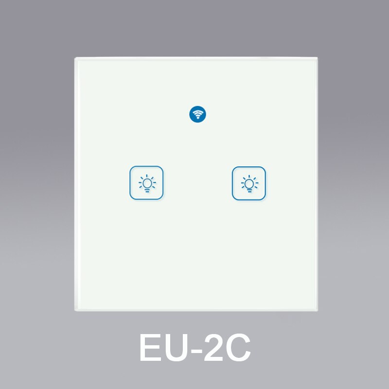 EWeLink-interruptor inteligente con Wifi para el hogar, enchufe de pared con Panel de luz táctil de 433Mhz, inalámbrico, Control por voz, funciona con Google home y Alexa: EU-2C