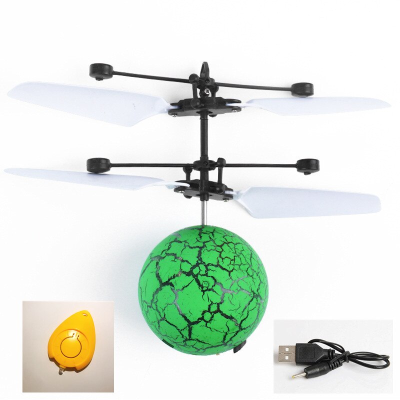 Glowing Toy RC Ball mini Induction Aircraft Colorful Lights Smart Charging Fly Ball RC drone Helicopter Aircraft Best: C with switch