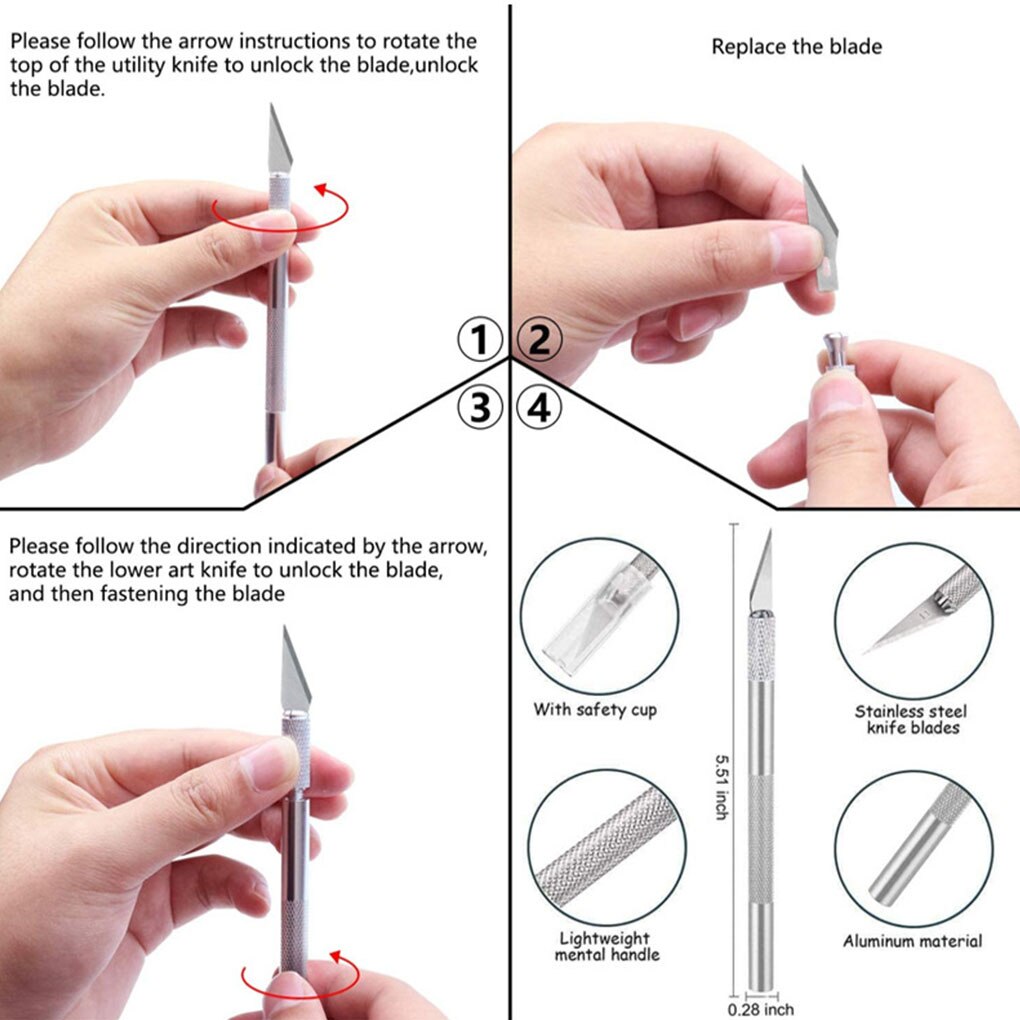 23pcs/set Lettering Set Stainless Steel Weeding Set DIY Craft Silhouette Basic Scrapbook Tools