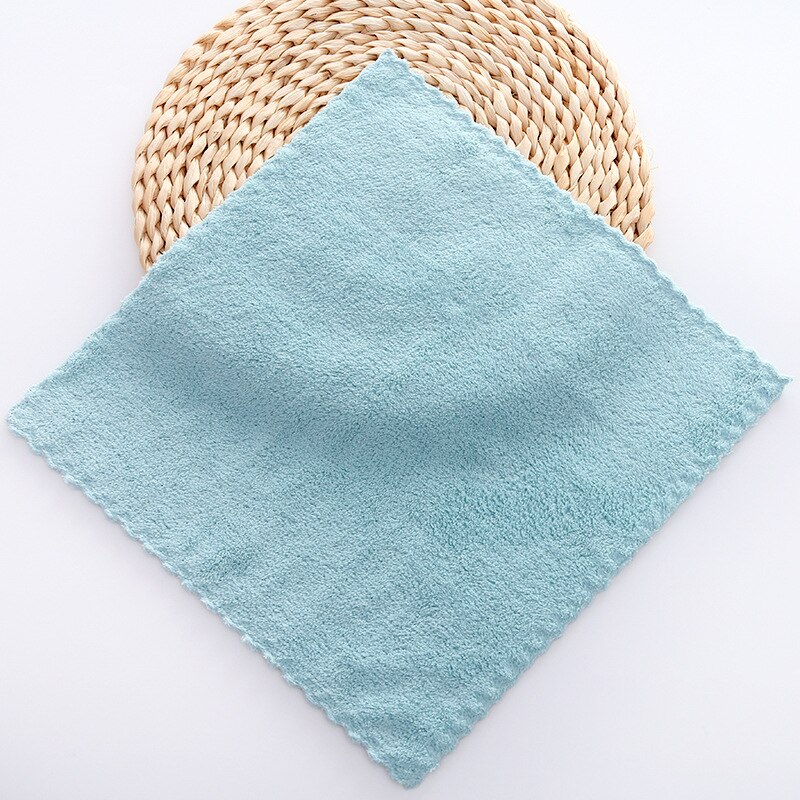 Højdensitet koralfleece firkantet håndklæde 30 ﹡ 30 børne & #39 ;lommetørklæde absorberende: 2