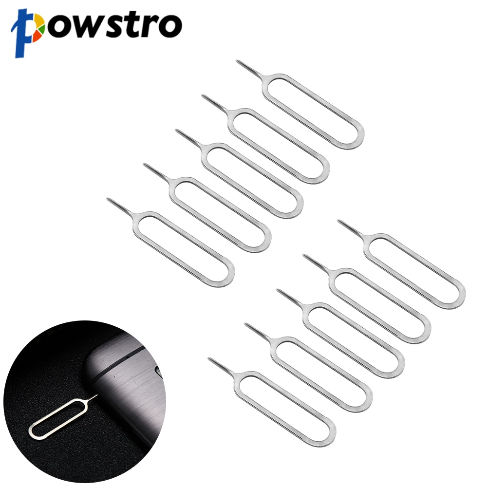 Powstro 10 pcs Smartphones Take Cartão Sim Ferramenta de Remoção De Pinos Agulha Peças de Reposição de Alta qualidade Cartão de Telefone Pin