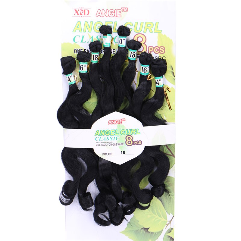 Schwarz Farbe Synthetische Haar Extensions Weave Körper Welle 8 stücke ein Satz Hitzebeständige faser Haar bundles: #1B