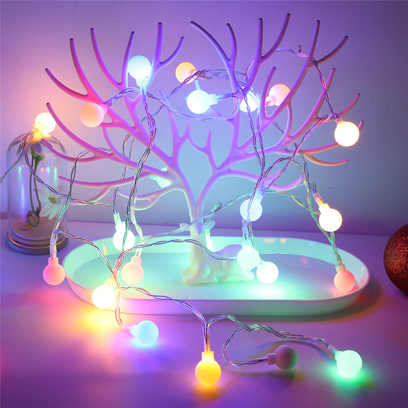 5M 50LEDS Round Ball String Lights Garland Lighting Lamp Outdoor Garden Festival Wedding Party Home Decoration Battery Powered