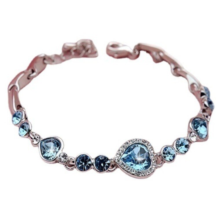 Zee Hart Legering Zirkoon Liefde Kristal Armband Voor Vrouwen Stijl Mode Temperament Metalen Meisje Sieraden: H01