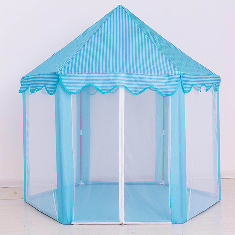1,3 M Tragbare kinder Zelt Wigwam Klapp Kinder Zelte Tipi Baby Spielen Haus Große Mädchen Rosa Prinzessin Burg Kind room Decor: Blue-8