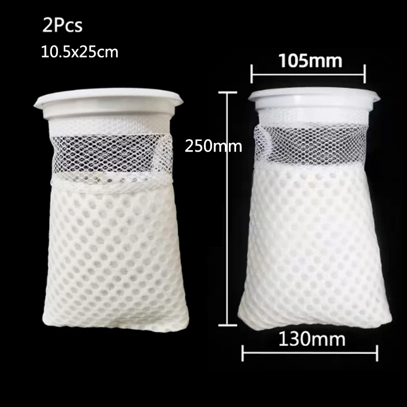Anti Overflow Aquarium Filter Bag with Frame Washable Reusable Mesh Foam Carpet Sock Bag for Fish Marine Filtration System: Silver