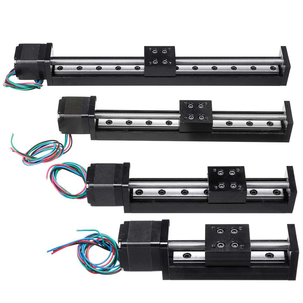 T-type Sliding Table Rail Linear Stage 50mm 100mm 150mm 200mm Transport Guide Platform Pitch 1-12mm &amp; NEMA11 28MM Stepper Motor