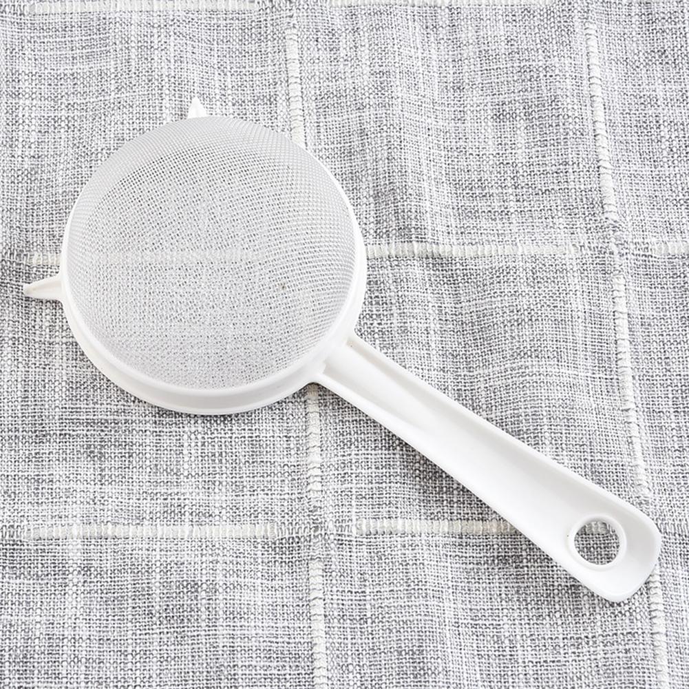 Kitchen Handheld Plastic Screen Mesh Tea Leaf Strainer Flour Sieve Colander