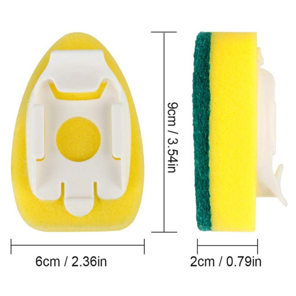 Replaceable Cleaning Brush With Refill Liquid Handle Scouring Pad Sponge Brush Dispenser Dish Scrubber Home Washing Tool