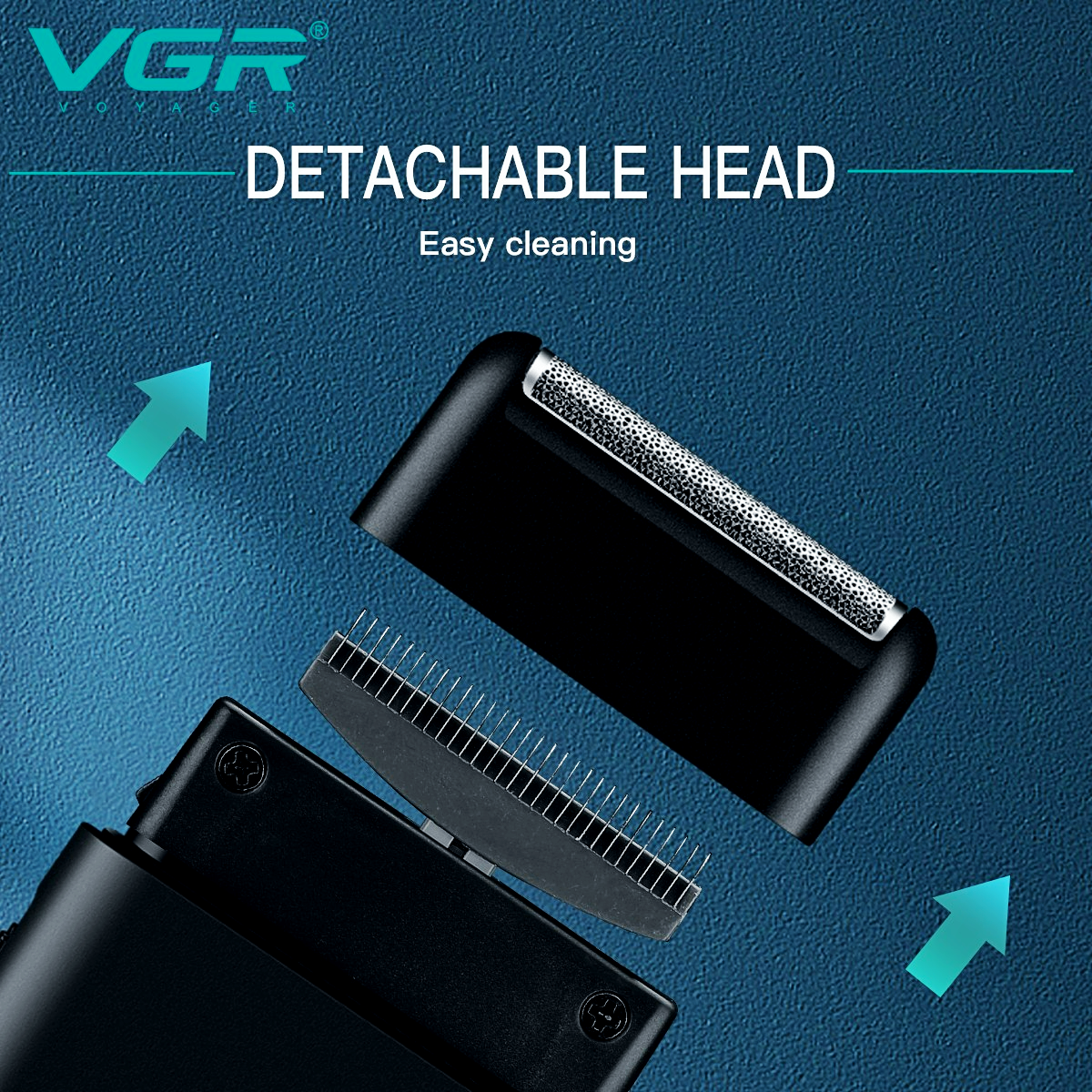 VGR Rasoir électrique Tondeuse À Barbe Professionnelle Rasoir Mini Rasoir Portatif Rasage à mouvement alternatif 2 Lame Recharge USB pour hommes V-390