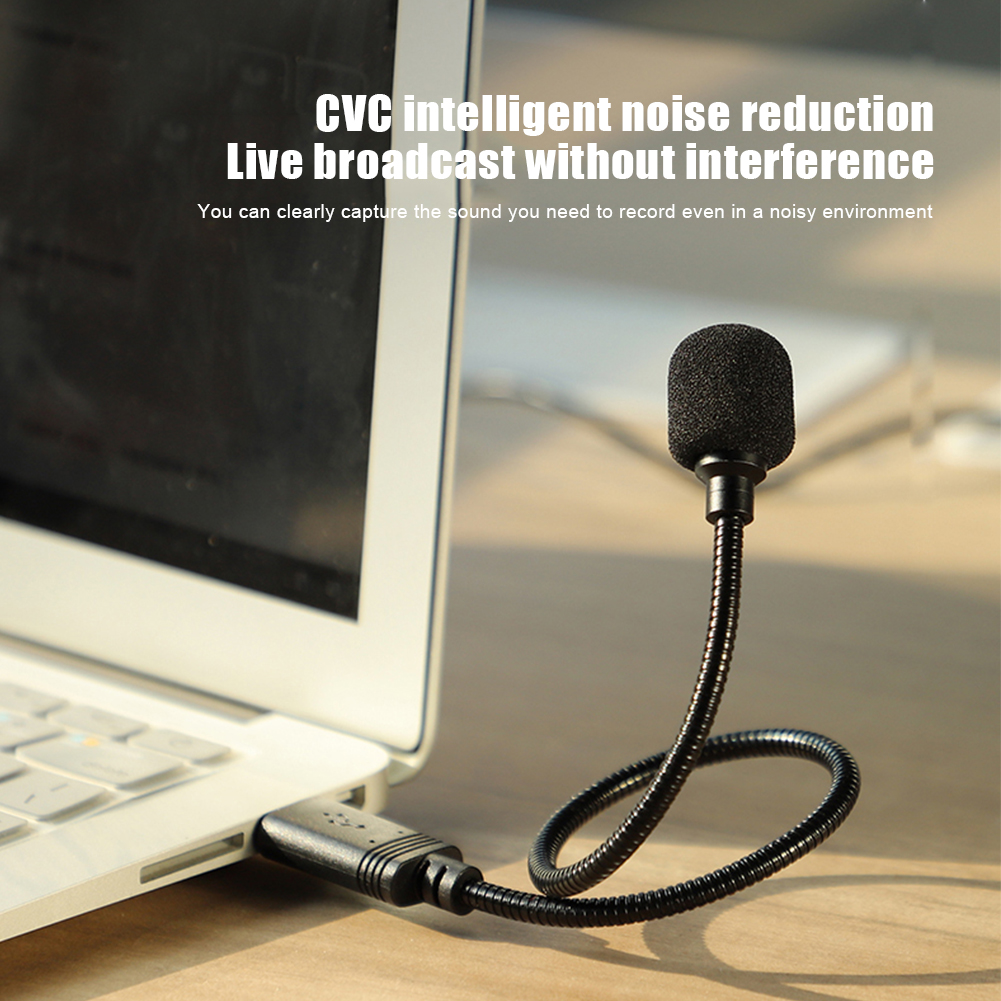 Adjustable USB Laptop Microphone 360 Degree Mic Anti-noise Mini Studio Speech Microphone for Desktop PC Condenser Microphone