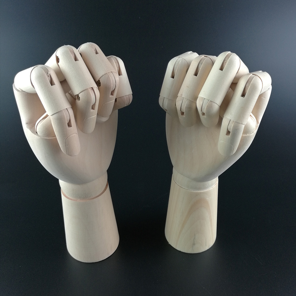 Højre/venstre hånd baby kunstner model led leddet træ skulptur mannequin schima træ 18*3.6cm kontor skoleartikler