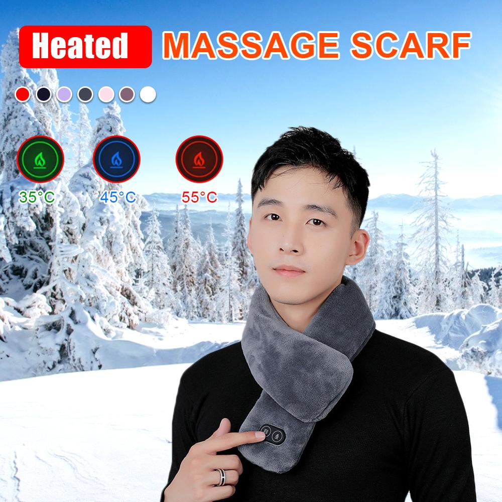 Winter Scarf Heated Scarf USB Women Heating Scarf Couple Scarf Neckerchief Plush Collar Scarves（no battery）