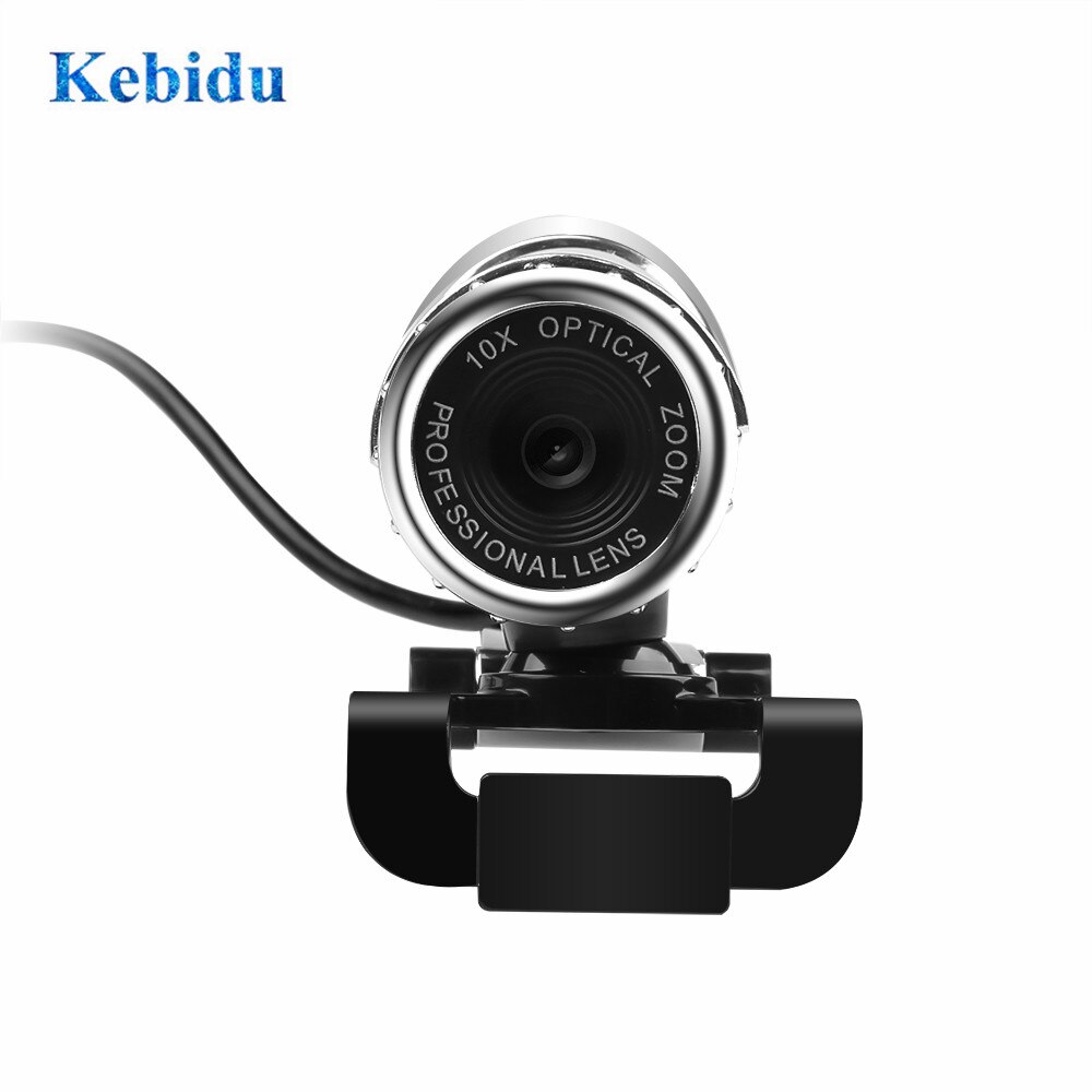 KEBIDU Web Camera Glass Lens Webcam USB 12 Megapixel High Definition Camera Web Camera 360 Degree MIC Clip-on For PC Computer
