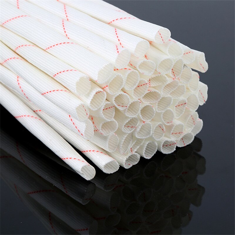 1 pack of 5 meters Yellow wax tube 1mm~10mm Fiberglass sleeving High temperature insulated wire casing Glass Fiber Tube