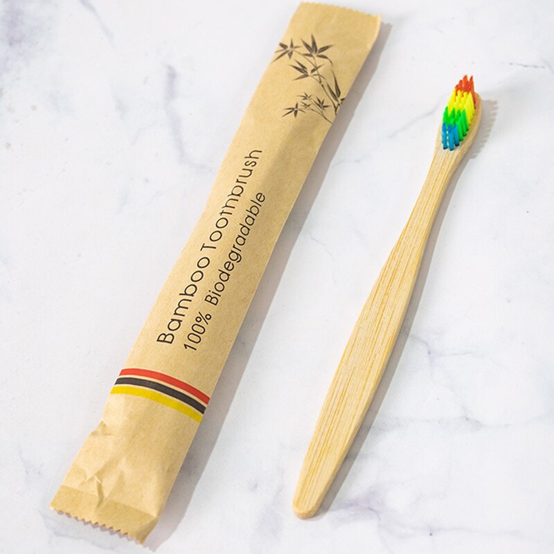 1pc Bamboo Toothbrush Soft Bristle with Individual Kraft Paper Bag Biodegradable Eco Friendly Products Oral Hygiene