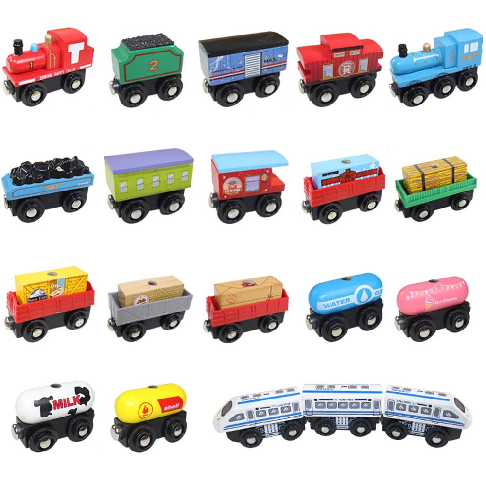 Legno Magnetico Treno Aereo di Legno Ferroviario Elicottero Auto Accessori Camion Giocattolo Per I Bambini Si Adattano In Legno nuovo Biro Tracce Regali