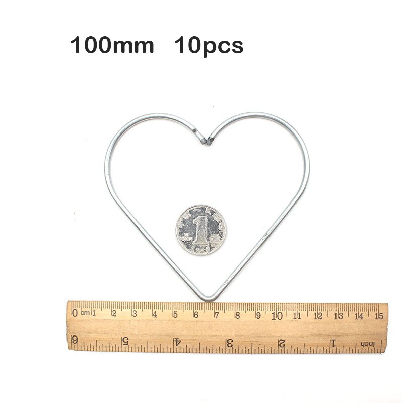 10pcs Heart Metal Dream Catcher Dreamcatcher Ring Macrame Craft Hoop DIY Wedding Wind Chime Hanging Accessory 100 120 150 200 mm