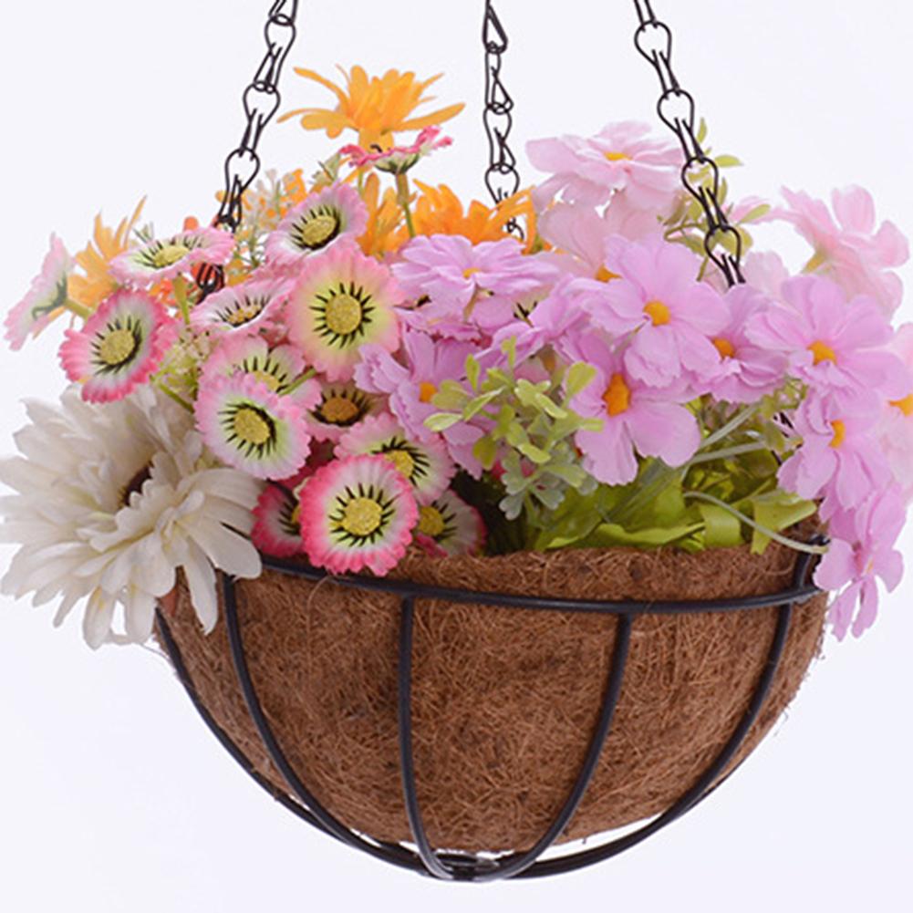 Soporte colgante para plantas, maceta con revestimiento de coco, soporte de hierro para plantas, muebles para el hogar, jardinería y balcón