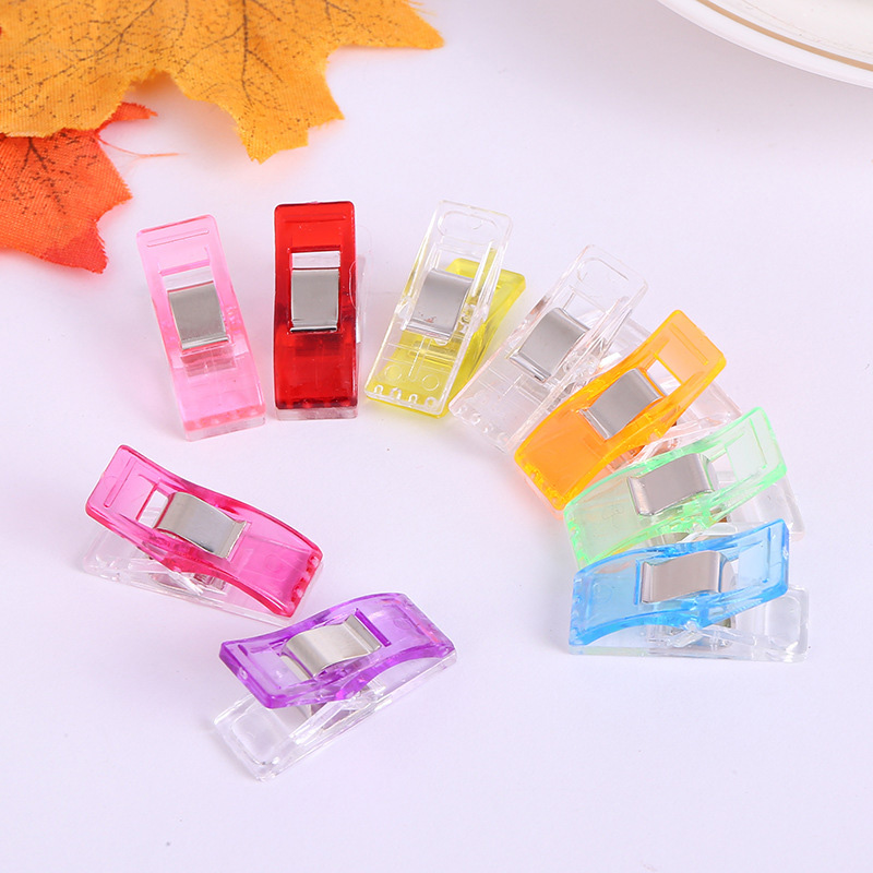 Pinzas de plástico para manualidades, utensilios de costura para manualidades, para Patchwork, Multicolor, trébol de , 50 unids/set por juego: mixed