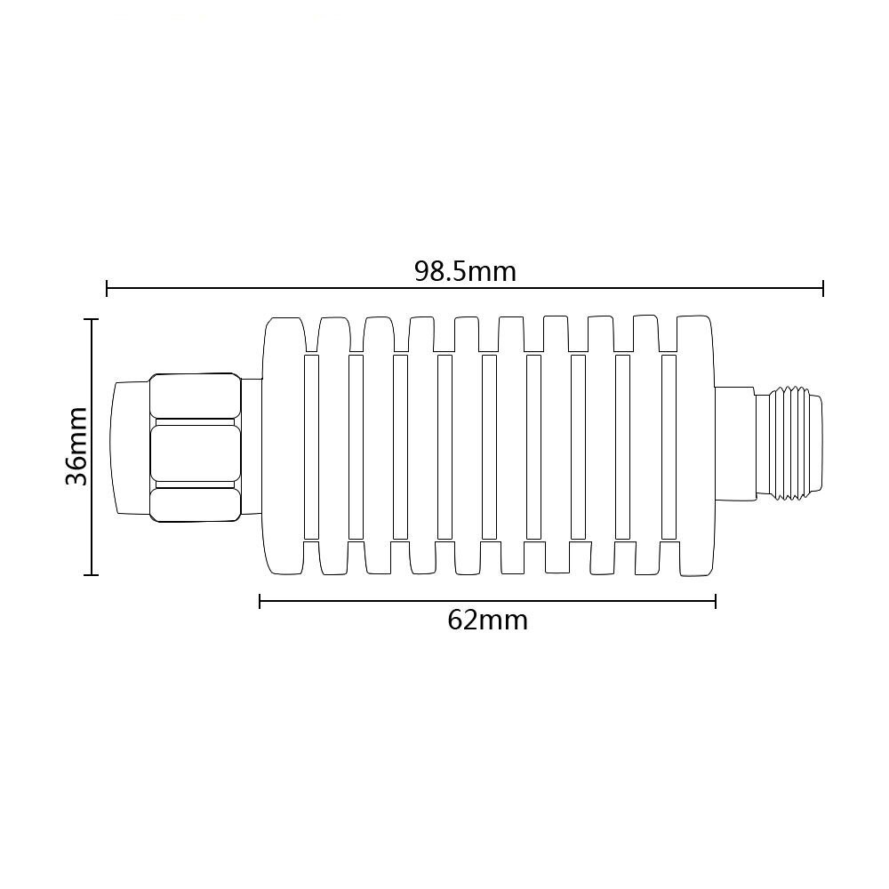 20W N-Tipo RF Coassiale attenuatore fisso 1db,2db,3db.5db,6db.10db.15db.20db.30db,40dB, DC-4GHz 50ohm PER il forno a microonde di comunicazione