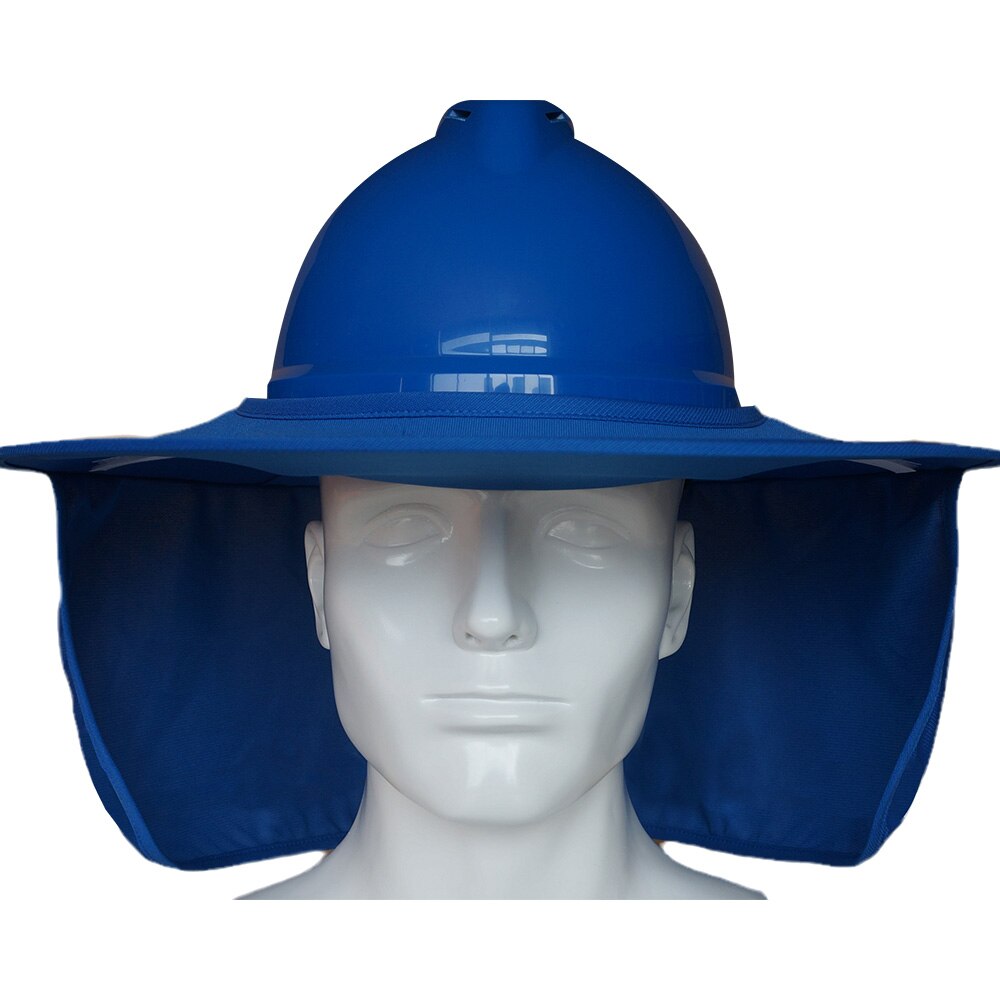 Sombrilla fluorescente para construcción al aire libre, sombrero duro de seguridad, protección para el cuello, cascos de protección: Blue