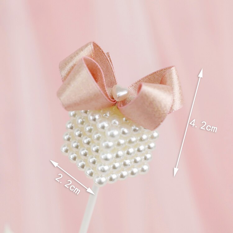 Costume de noël rose en fil d'arbre | Décorations de princesse de neige pour filles, décoration de gâteau, fournitures pour fête d'enfants, pour la pâtisserie, adorables: Pearl Bow
