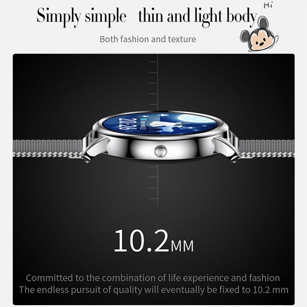 696 MK20 Vrouwen Slimme Horloge Dames Full Screen Touch Smart Horloge Stappenteller Hartslag Sleep Tracking Horloges