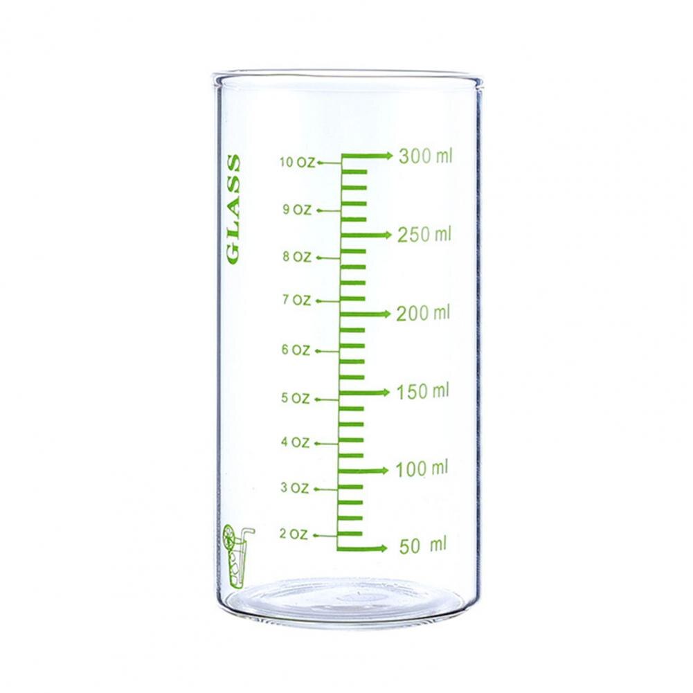 Melk Cup Afgestudeerd Clear Schaal Hoge Borosilicaatglas Water Mok Voor Kinderen Tonen Food Grade Apparaat Container: green